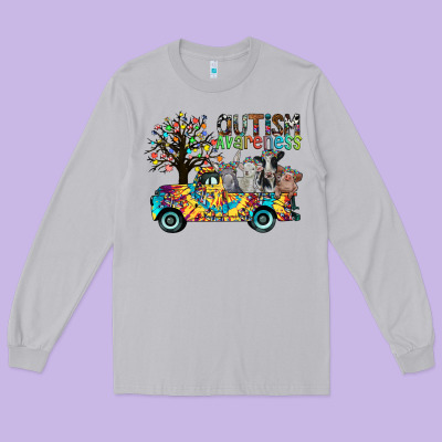 Autism Avareness3 Long Sleeve Tee Designed By Cowhidedigitalart