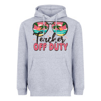 Heather Grey teacher off duty Heavyweight Hoodie - MaliasSmallBusiness