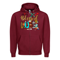 Burgundy blessed nurse Zipper Hoodie - BundleAndBundleShop