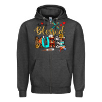 Charcoal Heather blessed nurse Zipper Hoodie - BundleAndBundleShop