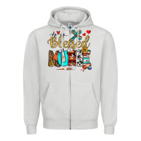 Dove Grey blessed nurse Zipper Hoodie - BundleAndBundleShop