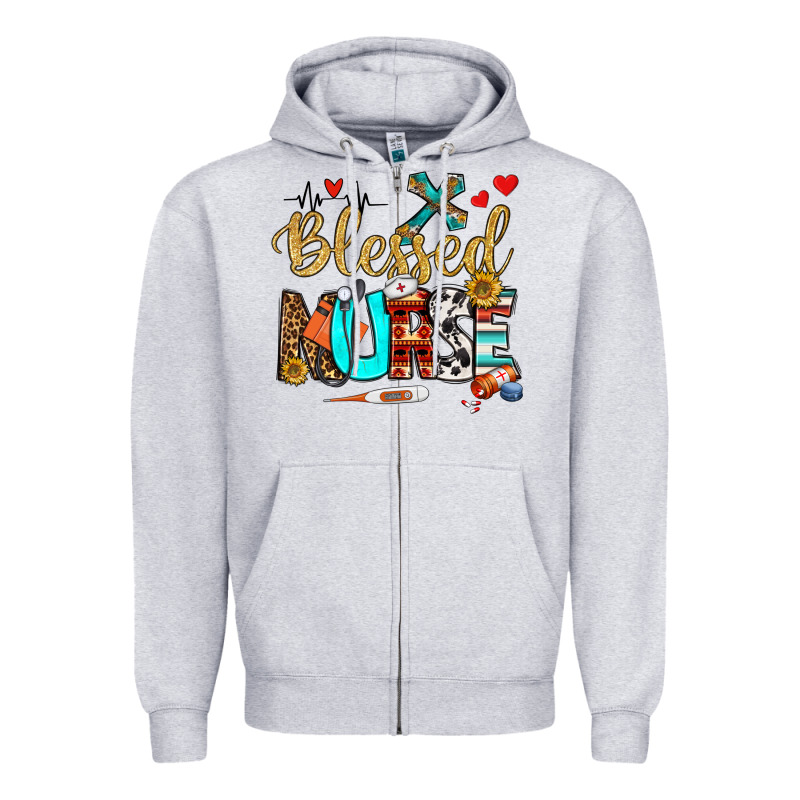 Blessed Nurse Zipper Hoodie by BundleAndBundleShop | Teevron