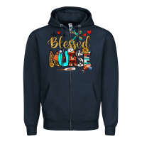 Navy blessed nurse Zipper Hoodie - BundleAndBundleShop