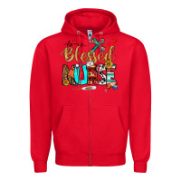 Red blessed nurse Zipper Hoodie - BundleAndBundleShop