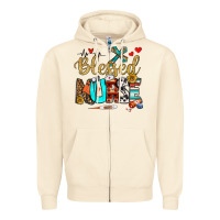Sandshell blessed nurse Zipper Hoodie - BundleAndBundleShop