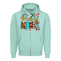 Seafoam blessed nurse Zipper Hoodie - BundleAndBundleShop