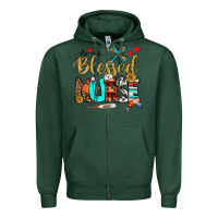 Sports Green blessed nurse Zipper Hoodie - BundleAndBundleShop