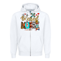 White blessed nurse Zipper Hoodie - BundleAndBundleShop