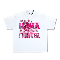 White My Mama Is a Fighter with Ribbon Urban Heavy Tee - texasbilliewilder
