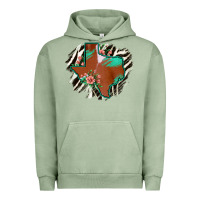 Pigment Oil Green Western Horsehide Texas Flag Urban Hoodie - Bettercallsaul