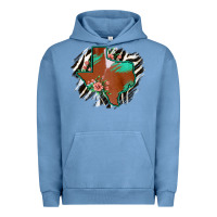 Pigment Pebble Blue Western Horsehide Texas Flag Urban Hoodie - Bettercallsaul