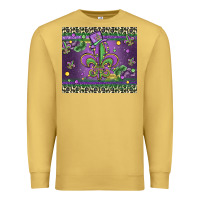 Antique Gold mardi gras fleur de lis Premium Sweatshirt - MaliasSmallBusiness