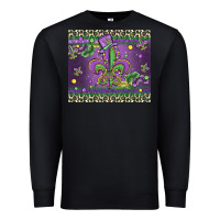 Black mardi gras fleur de lis Premium Sweatshirt - MaliasSmallBusiness