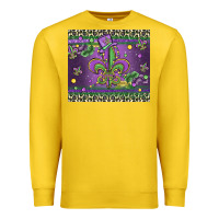 Lemon mardi gras fleur de lis Premium Sweatshirt - MaliasSmallBusiness