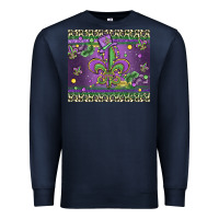Navy mardi gras fleur de lis Premium Sweatshirt - MaliasSmallBusiness