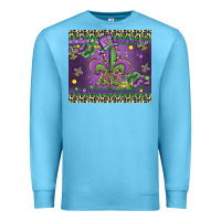 Ocean Blue mardi gras fleur de lis Premium Sweatshirt - MaliasSmallBusiness