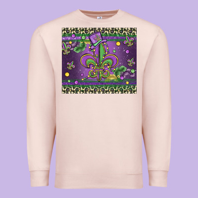 Mardi Gras Fleur De Lis Premium Sweatshirt Designed By Maliassmallbusiness