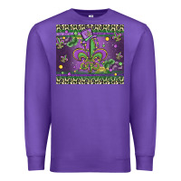 Purple mardi gras fleur de lis Premium Sweatshirt - MaliasSmallBusiness