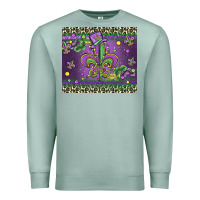 Seafoam mardi gras fleur de lis Premium Sweatshirt - MaliasSmallBusiness