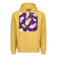 Antique Gold Mardi Gras Feathers seamless pattern Premium Hoodie - BundleAndBundleShop
