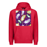 Cardinal Mardi Gras Feathers seamless pattern Premium Hoodie - BundleAndBundleShop