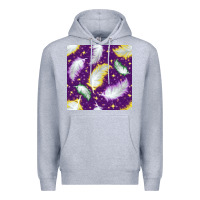Heather Grey Mardi Gras Feathers seamless pattern Premium Hoodie - BundleAndBundleShop
