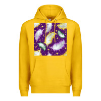 Lemon Mardi Gras Feathers seamless pattern Premium Hoodie - BundleAndBundleShop