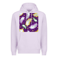 Lilac Mardi Gras Feathers seamless pattern Premium Hoodie - BundleAndBundleShop