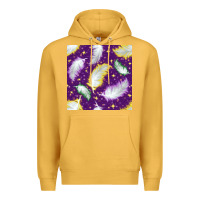Mustard Mardi Gras Feathers seamless pattern Premium Hoodie - BundleAndBundleShop