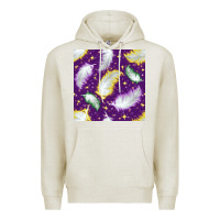 Oatmeal Heather Mardi Gras Feathers seamless pattern Premium Hoodie - BundleAndBundleShop