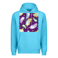 Ocean Blue Mardi Gras Feathers seamless pattern Premium Hoodie - BundleAndBundleShop