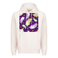 Pale Pink Mardi Gras Feathers seamless pattern Premium Hoodie - BundleAndBundleShop
