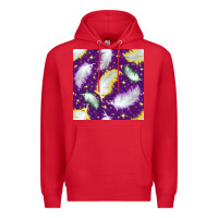 Red Mardi Gras Feathers seamless pattern Premium Hoodie - BundleAndBundleShop