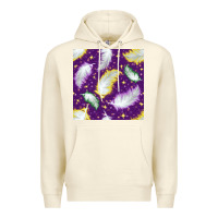 Sandshell Mardi Gras Feathers seamless pattern Premium Hoodie - BundleAndBundleShop