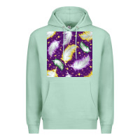 Seafoam Mardi Gras Feathers seamless pattern Premium Hoodie - BundleAndBundleShop