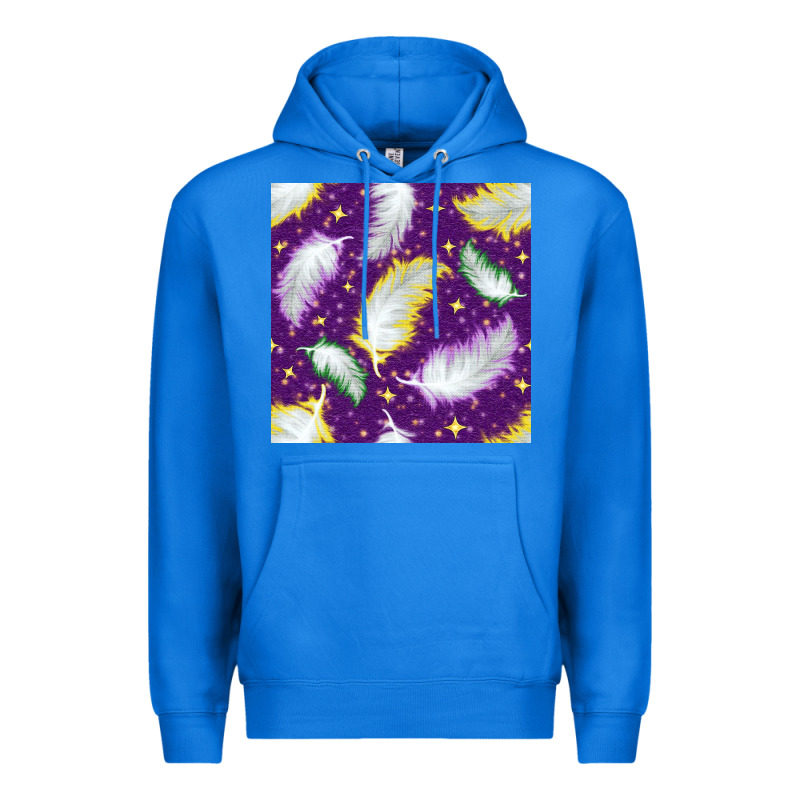 Mardi Gras Feathers Seamless Pattern Premium Hoodie by BundleAndBundleShop | Teevron