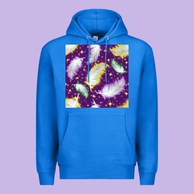 Mardi Gras Feathers Seamless Pattern Premium Hoodie Designed By Bundleandbundleshop
