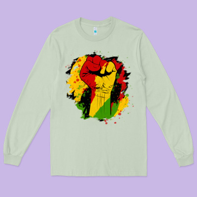 Juneteenth Fist Long Sleeve Tee Designed By Hra Design Shop