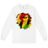 White juneteenth fist Long Sleeve Tee - HRA Design Shop