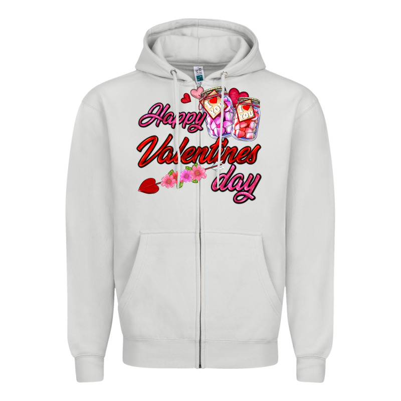 Happy Valentines Day Zipper Hoodie by AdoDesignShop | Teevron