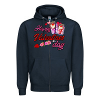 Navy happy valentines day Zipper Hoodie - AdoDesignShop