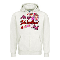 Oatmeal Heather happy valentines day Zipper Hoodie - AdoDesignShop