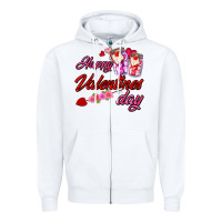 White happy valentines day Zipper Hoodie - AdoDesignShop