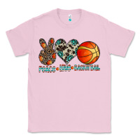 Bubblegum Pink peace love basketball Classic Tee - CowhideDigitalArt