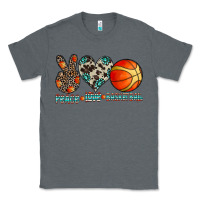 Charcoal Heather peace love basketball Classic Tee - CowhideDigitalArt