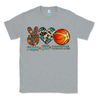 Heather Grey peace love basketball Classic Tee - CowhideDigitalArt