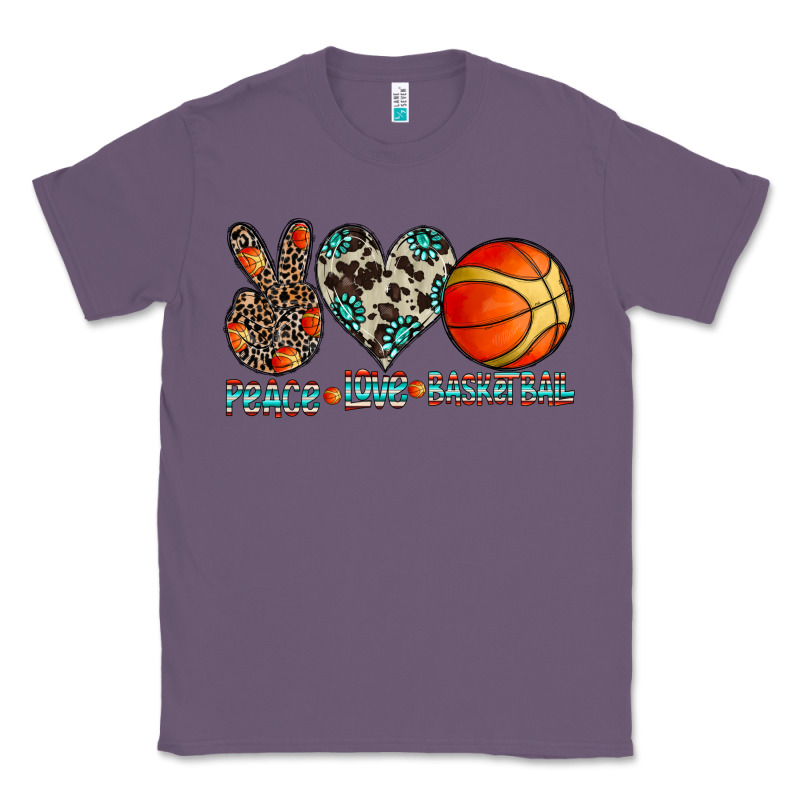 Peace Love Basketball Classic Tee by CowhideDigitalArt | Teevron