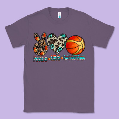 Peace Love Basketball Classic Tee Designed By Cowhidedigitalart