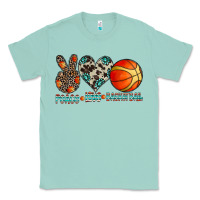 Seafoam peace love basketball Classic Tee - CowhideDigitalArt