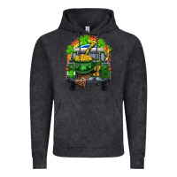 St Patrick's Day Truck With Pot Of Gold Horseshoe And Rainbow Vintage Hoodie | Teevron